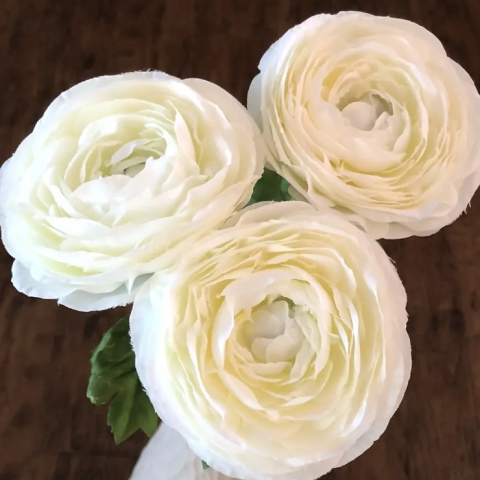 Kunstblumen Seidenblumen Strauß Ranunkel Höhe 48 cm weiß