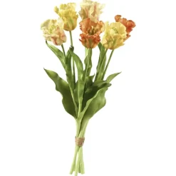 Kunstblumen wie echt Papageientulpen orange gelb 6er Bund Höhe 53 cm