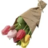 Kunstblumen wie echt Tulpen bunt in Papier 7er Bund Höhe 30 cm