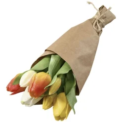 Kunstblumen wie echt Tulpen in Papier 7er Bund Höhe 30 cm