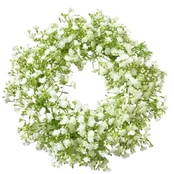 Kunstblume Seide Gypso Kranz weiß Durchmesser 33 cm