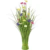 Kunstpflanze groß Grasbusch mit Blüten bunt FLORINA Höhe 70 cm