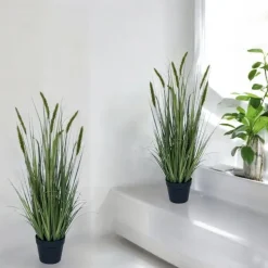 Kunstpflanze Kunstgras Dolden im Topf Höhe 90 cm
