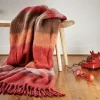 Kuscheldecke MOHAIR Werner Voß gestreift rot 130×170 cm