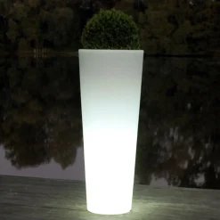 LED Bodenvase Ciara weiß
