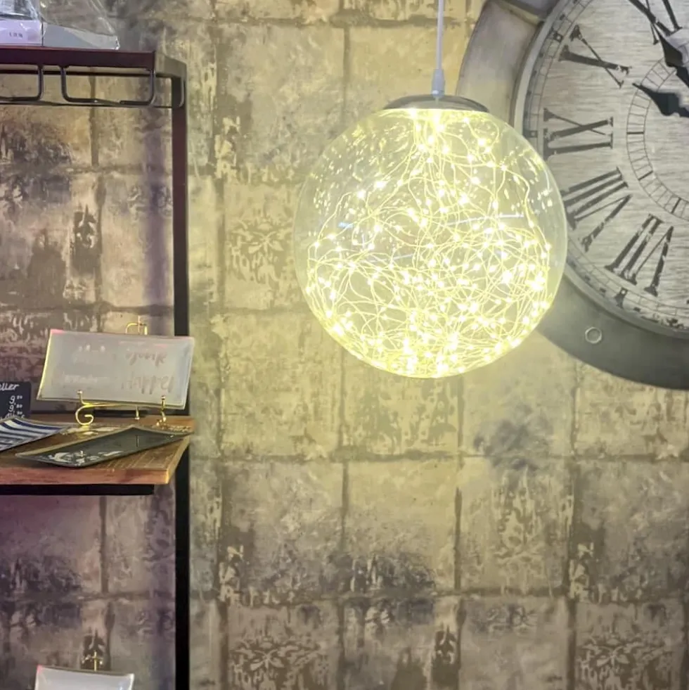 LED Glaskugel mit Lichterkette Durchmesser 30 cm