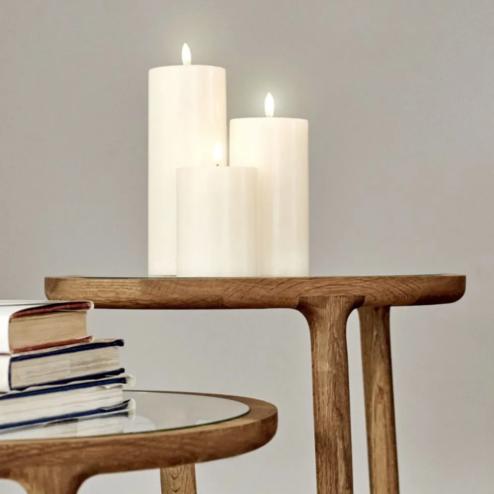 LED Kerze mit Timer Uyuni Lighting Stumpenkerze elfenbein