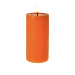 LED Kerze orange mit Schmelzeffekt Höhe 18 cm