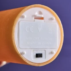 LED Kerze orange mit Schmelzeffekt Höhe 18 cm