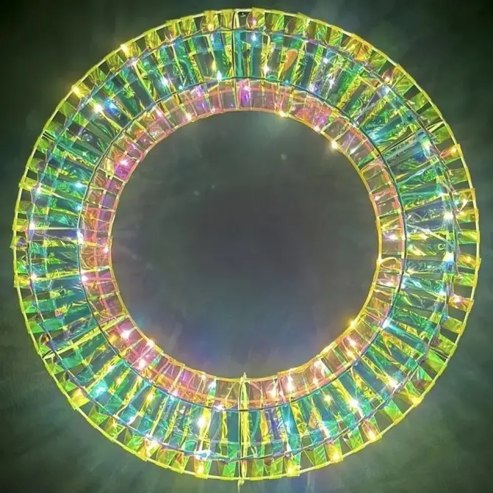 LED Kranz rainbow rund