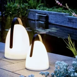 LED Laterne mit Timer weiß