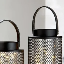 LED Laterne Network schwarz