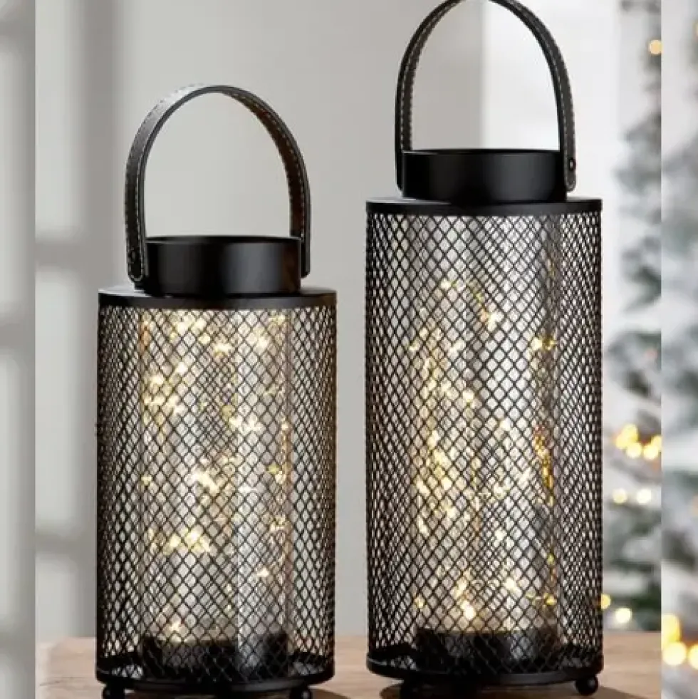 LED Laterne Network schwarz