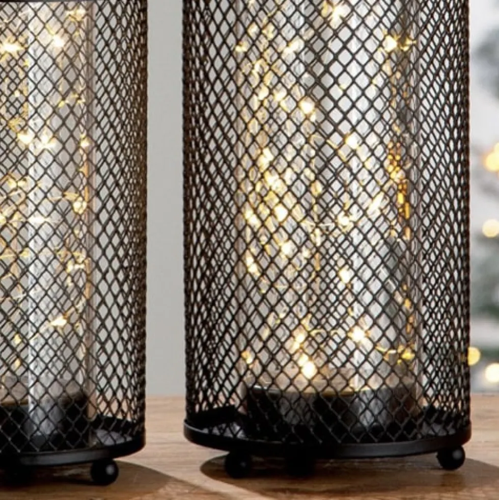 LED Laterne Network schwarz