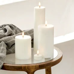 LED Pillar Kerze Uyuni Lighting Ivory H 18 cm