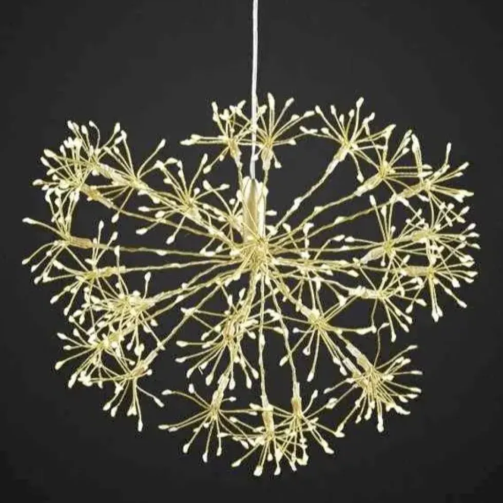 LED Schneeflocke Sputnik gold Durchmesser 27 cm