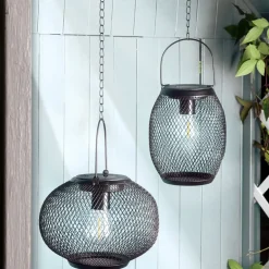 LED Solar Gartenleuchte MESHY schwarz
