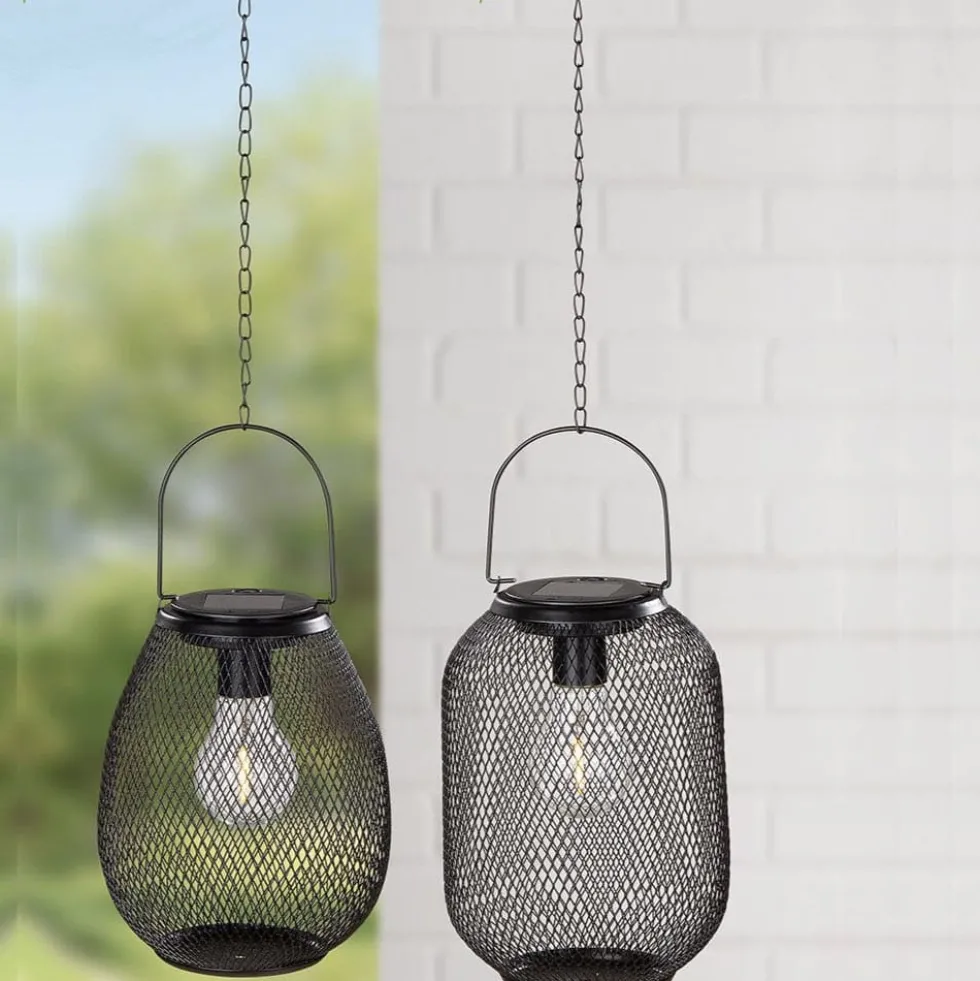 LED Solar Gartenleuchte MESHY schwarz