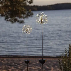 LED Solar Gartenstecker FIREWORK warmweiß Höhe 85 cm