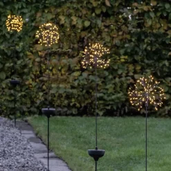 LED Solar Gartenstecker FIREWORK warmweiß Höhe 85 cm