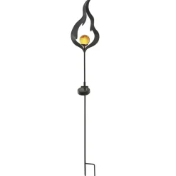 LED Solar Gartenstecker FLAME warmweiß Höhe 85 cm