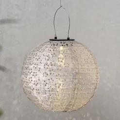 LED Solar Laterne Lampion beige Durchmesser 25 cm