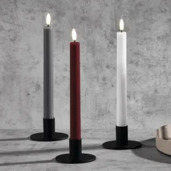 LED Stabkerze Flaca 2er Set schiefer Rille