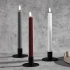 LED Stabkerze Flaca 2er Set weinrot Rille