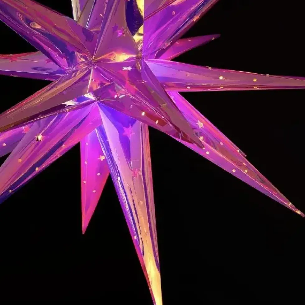 LED Stern mit Spitzen zum Hängen Werner Voß Durchmesser 85 cm lila