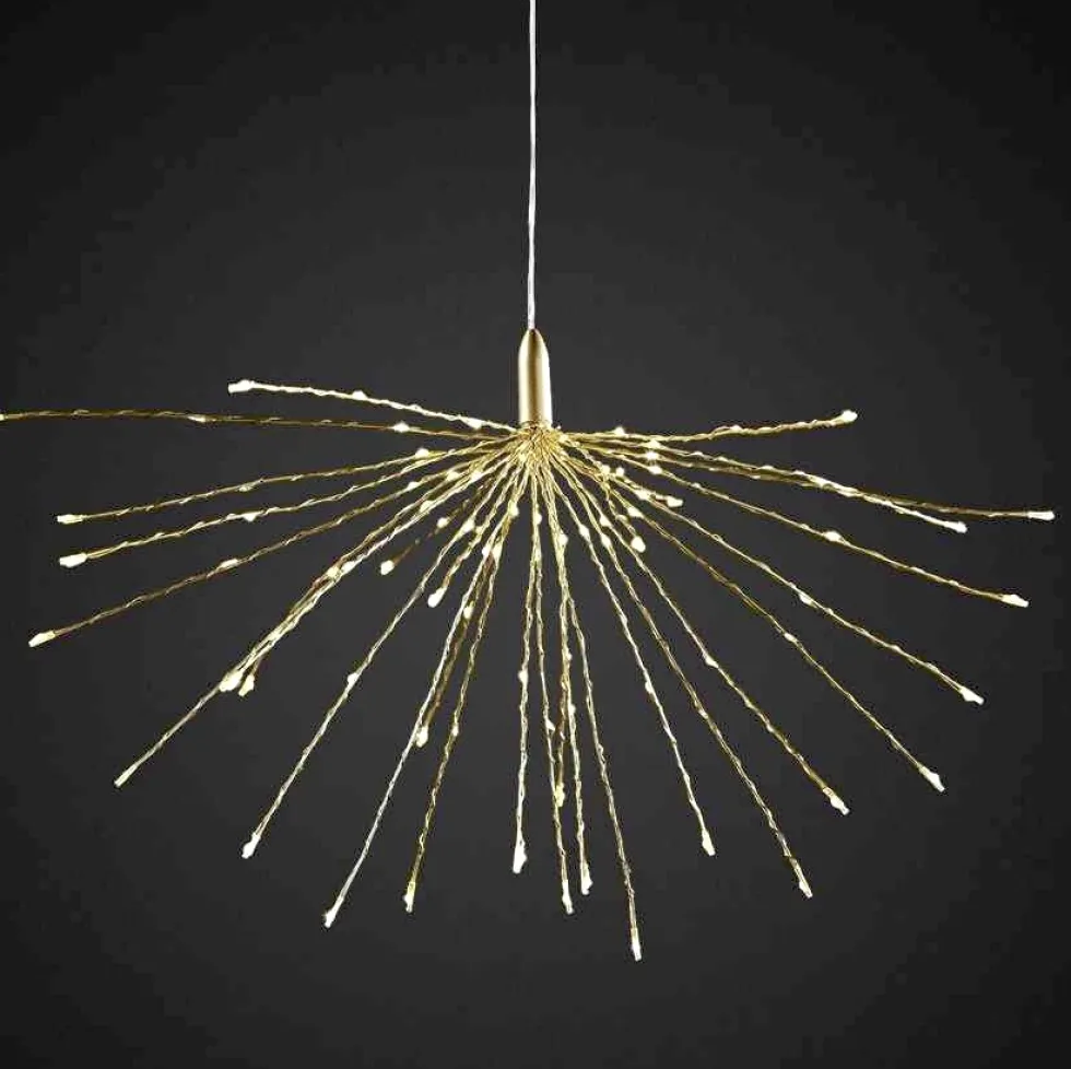 LED Weihnachtsdeko SPUTNIK Tropfenhänger gold Durchmesser 50 cm