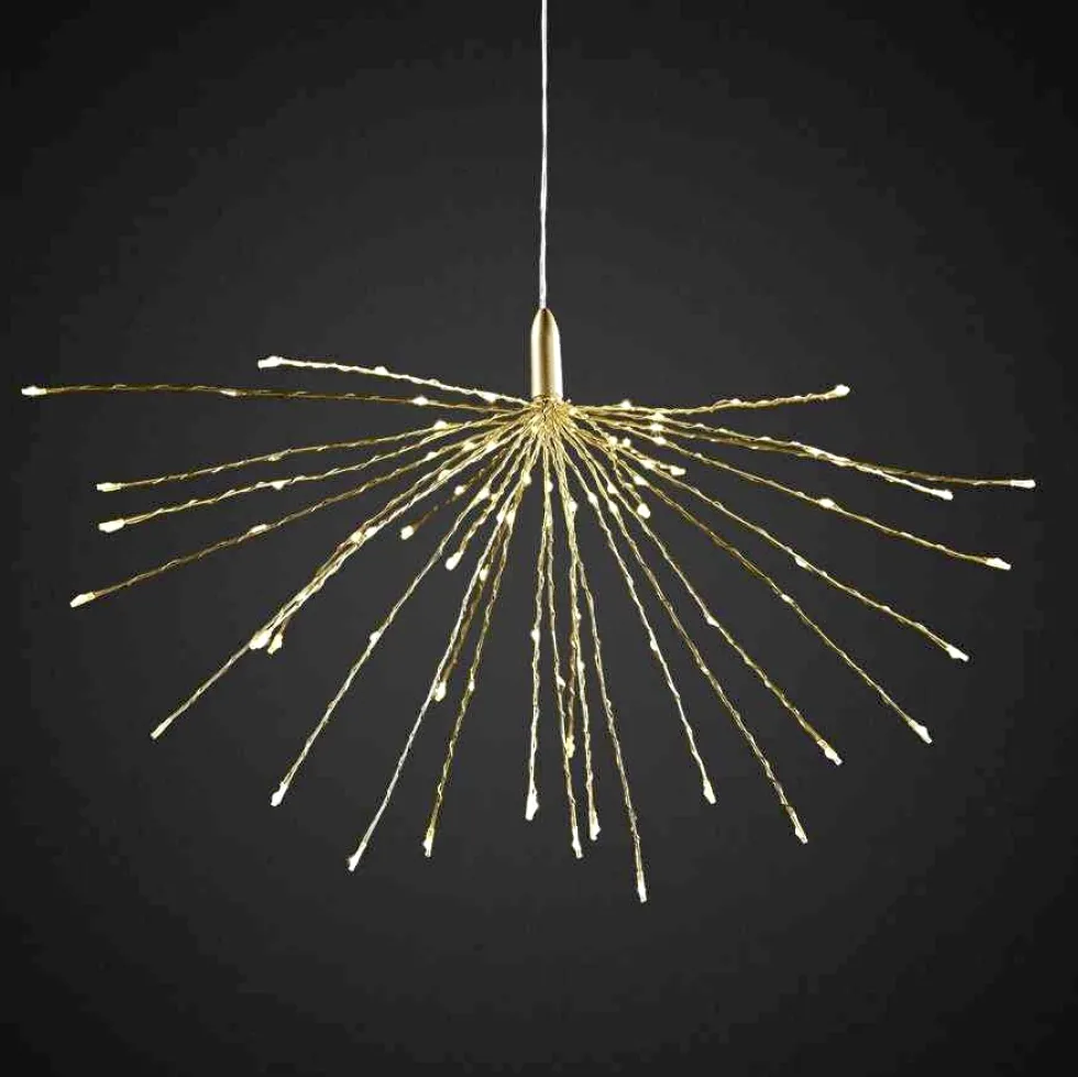 LED Weihnachtsdeko SPUTNIK Tropfenhänger gold Durchmesser 50 cm