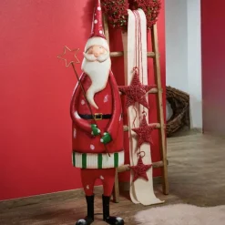 LED Weihnachtsmann Deko Figur mit LED-Stern