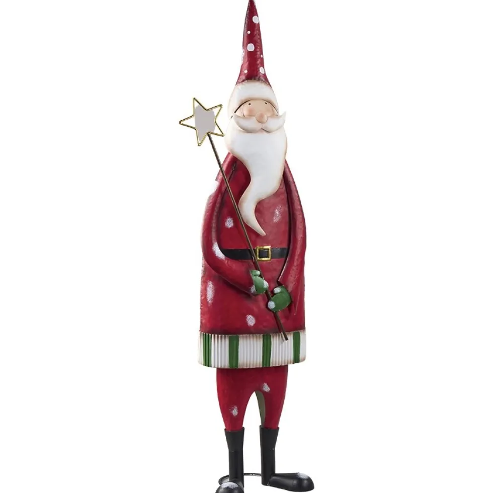 LED Weihnachtsmann Deko Figur mit LED-Stern