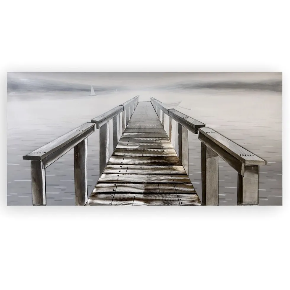 Leinwandbild Bootssteg 75×150 cm