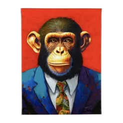 Leinwandbild Business Monkey rot 30×40 cm