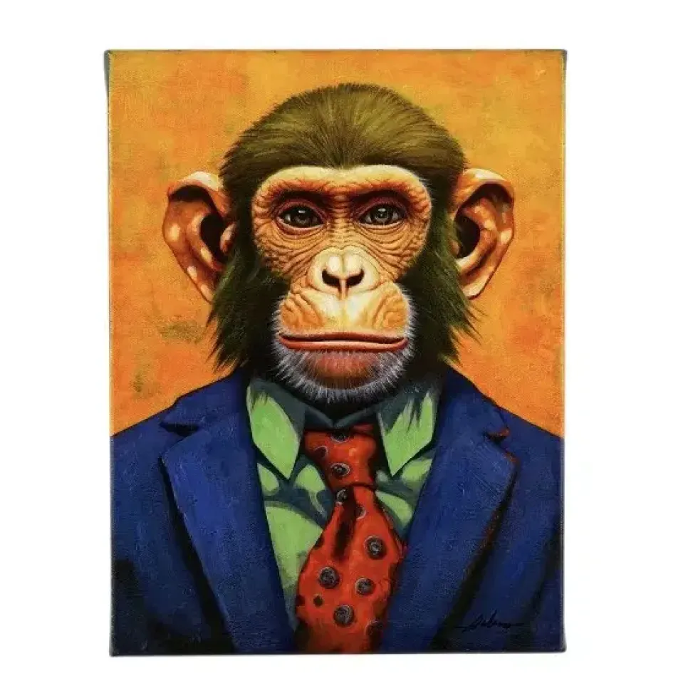 Leinwandbild Manager Gorilla orange 30×40 cm