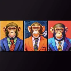 Leinwandbild Manager Gorilla orange 30×40 cm