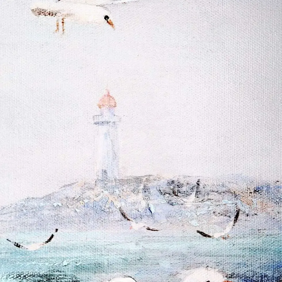 Leinwandbild Seaside Möwen 60×60 cm