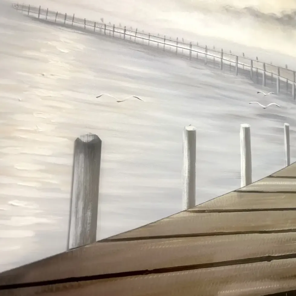 Leinwandbild Steg 75×150 cm