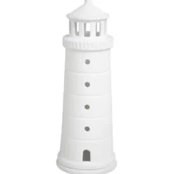 Leuchtturm Deko Räder Design weiß Porzellan Meer als Worte