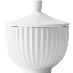 Lyngby Porzellan Bonboniere mit Deckel weiß Durchmesser 10 cm