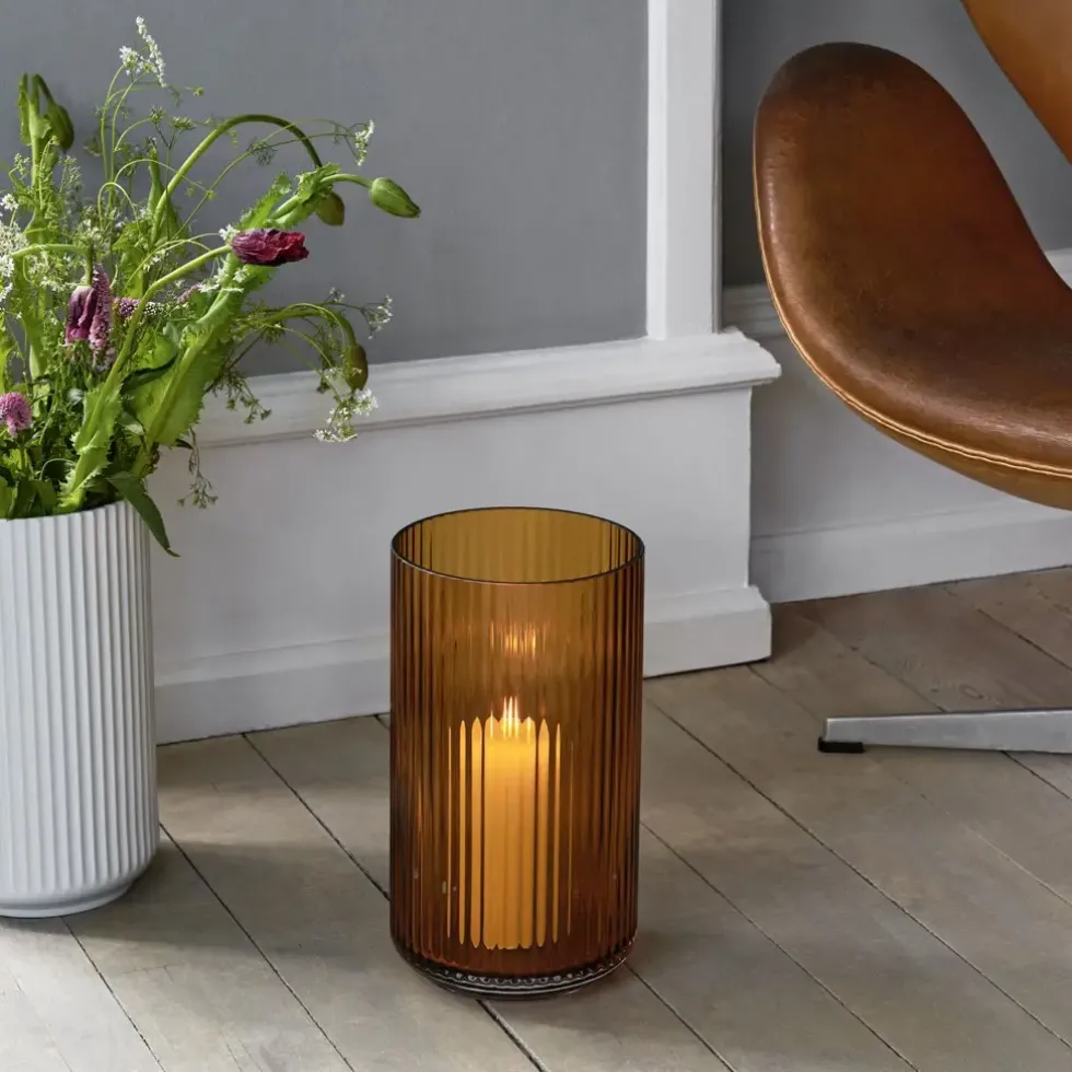 Lyngby Vase Glas amber