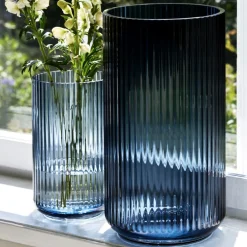Lyngby Vase Glas blau