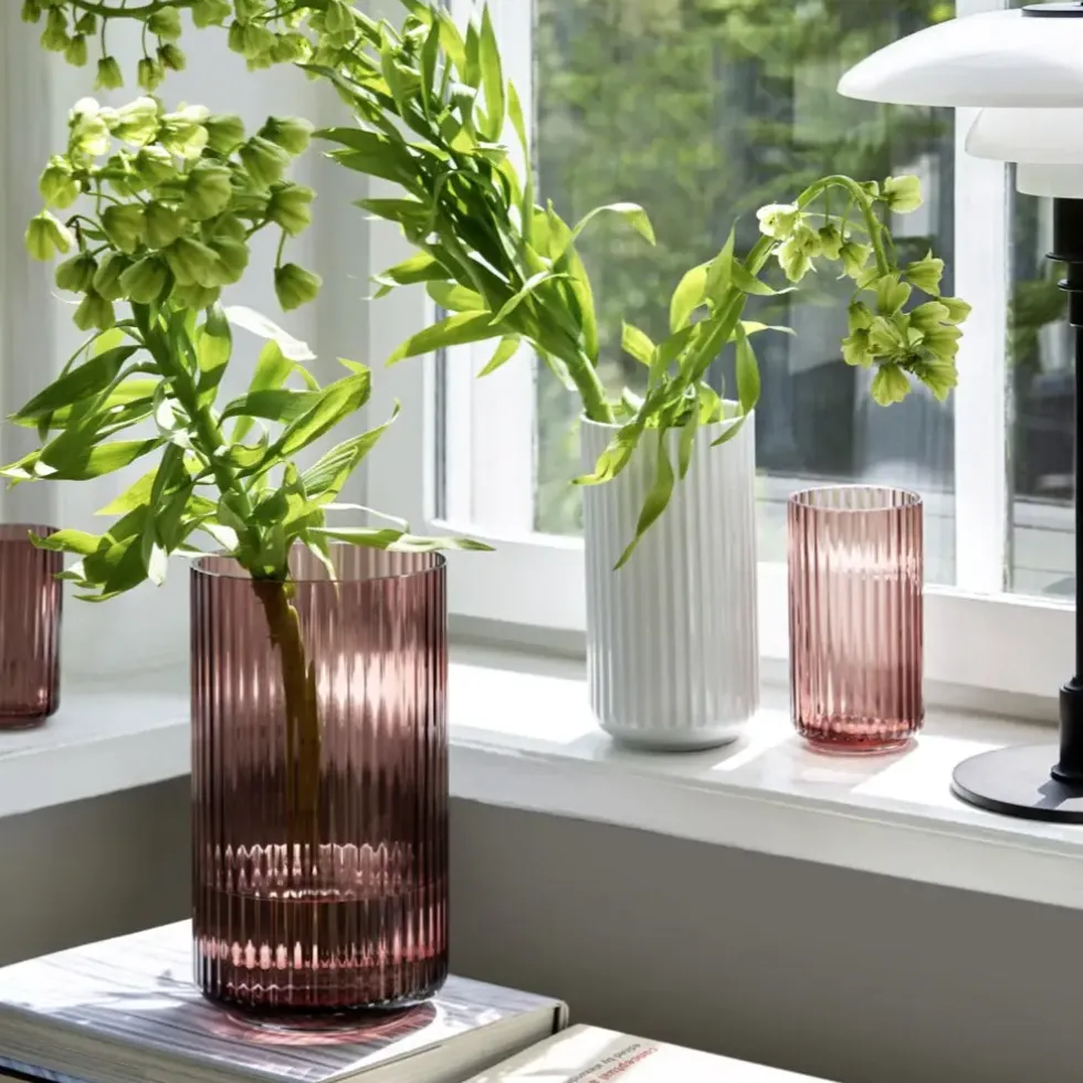 Lyngby Vase Glas burgundy