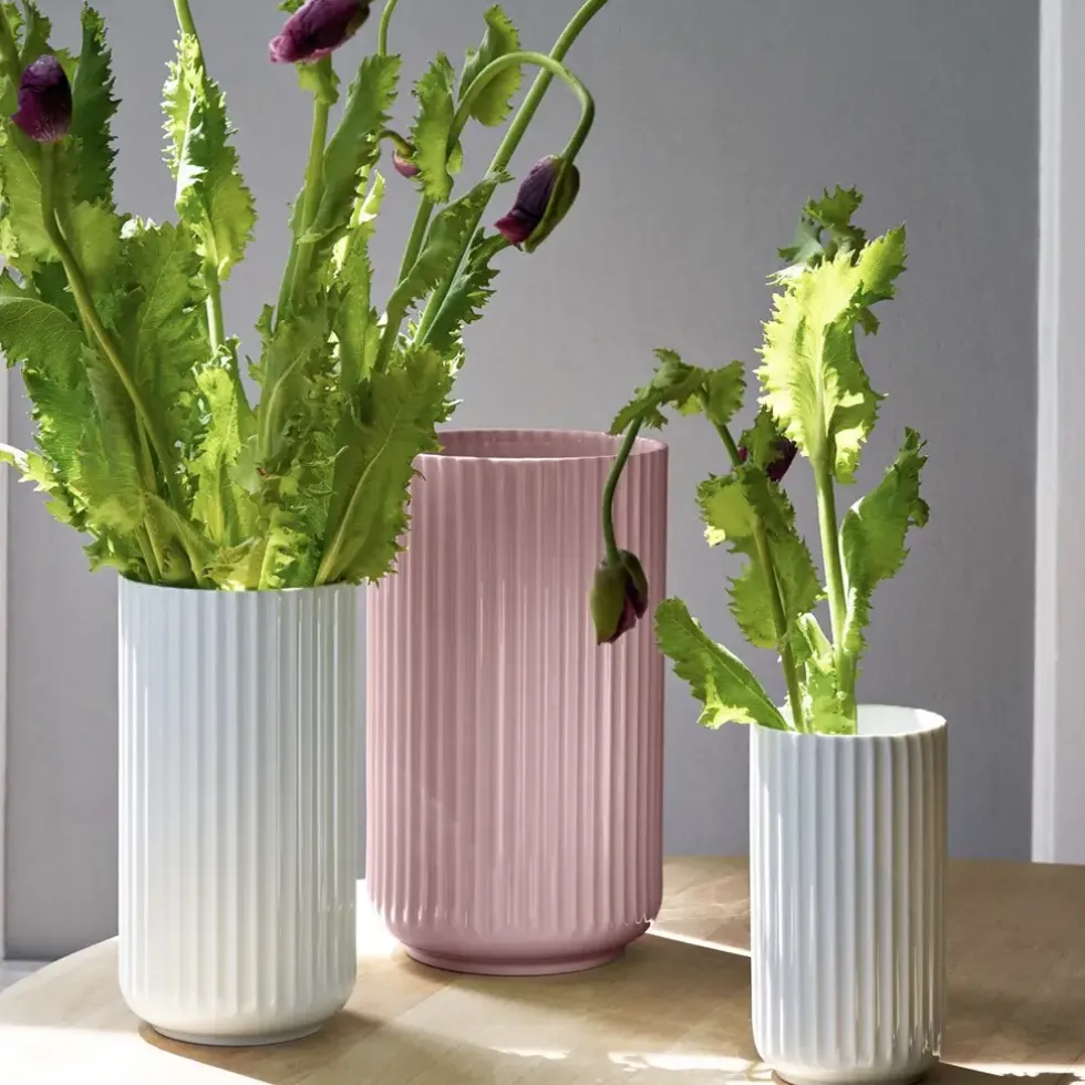 Lyngby Vase Porzellan rosa Höhe 25 cm
