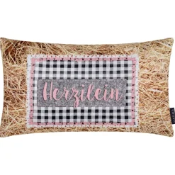 Magma Kissen 30×50 cm Herzilein Heu