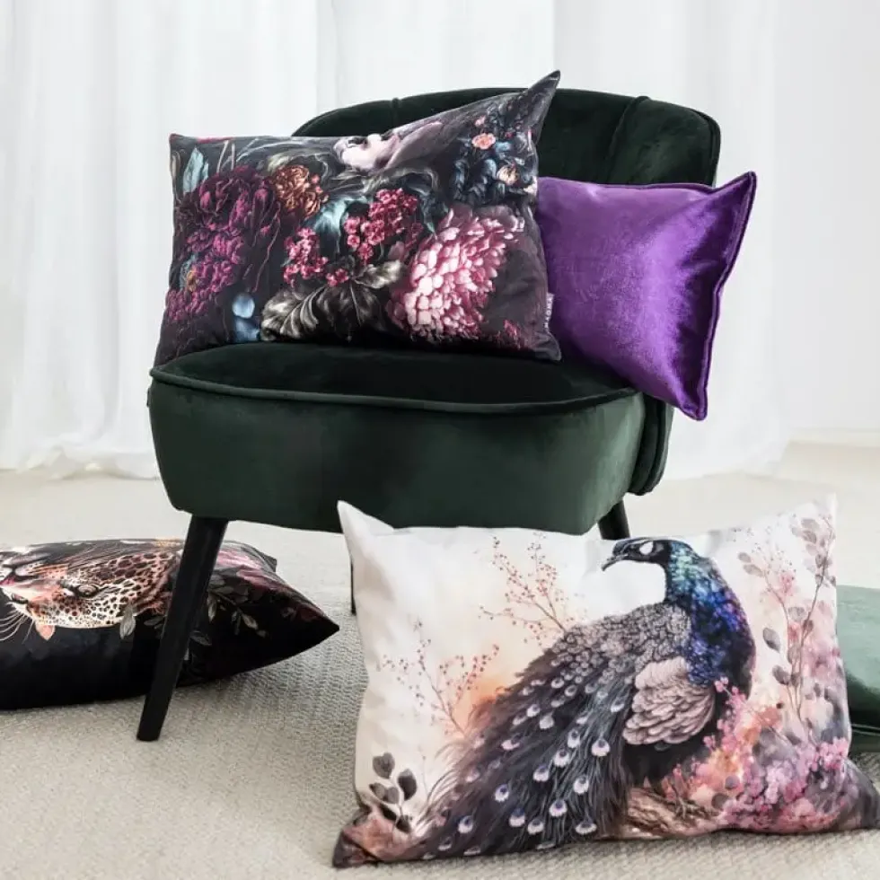 Magma Kissen FIORI Pfau 40×60 cm