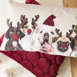 Magma Kissen XMAS DOGS beige 30 x 50 cm