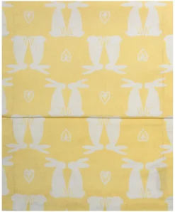 Magma Tischläufer Ostern HASENPAAR gelb 40×145 cm
