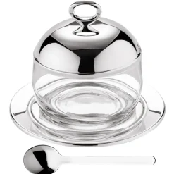 Marmeladenglas Kristallglas silber Jago Edzard D 10 cm